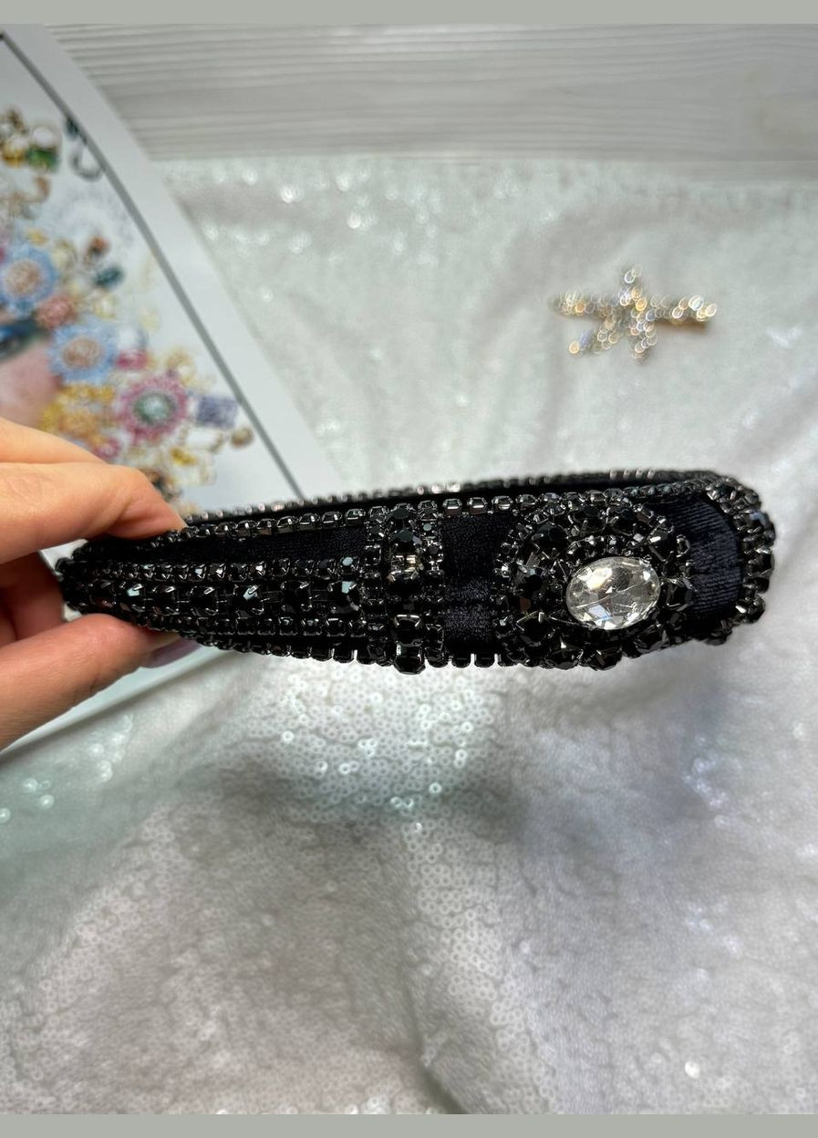 Роскошный обруч для волос бархатный усыпанный камнями Hand Made (330619065)