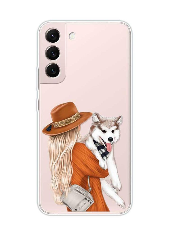 Прозрачный чехол на Samsung Galaxy S22:: Девушка с собачкой (принт 115) Creative (360697784)