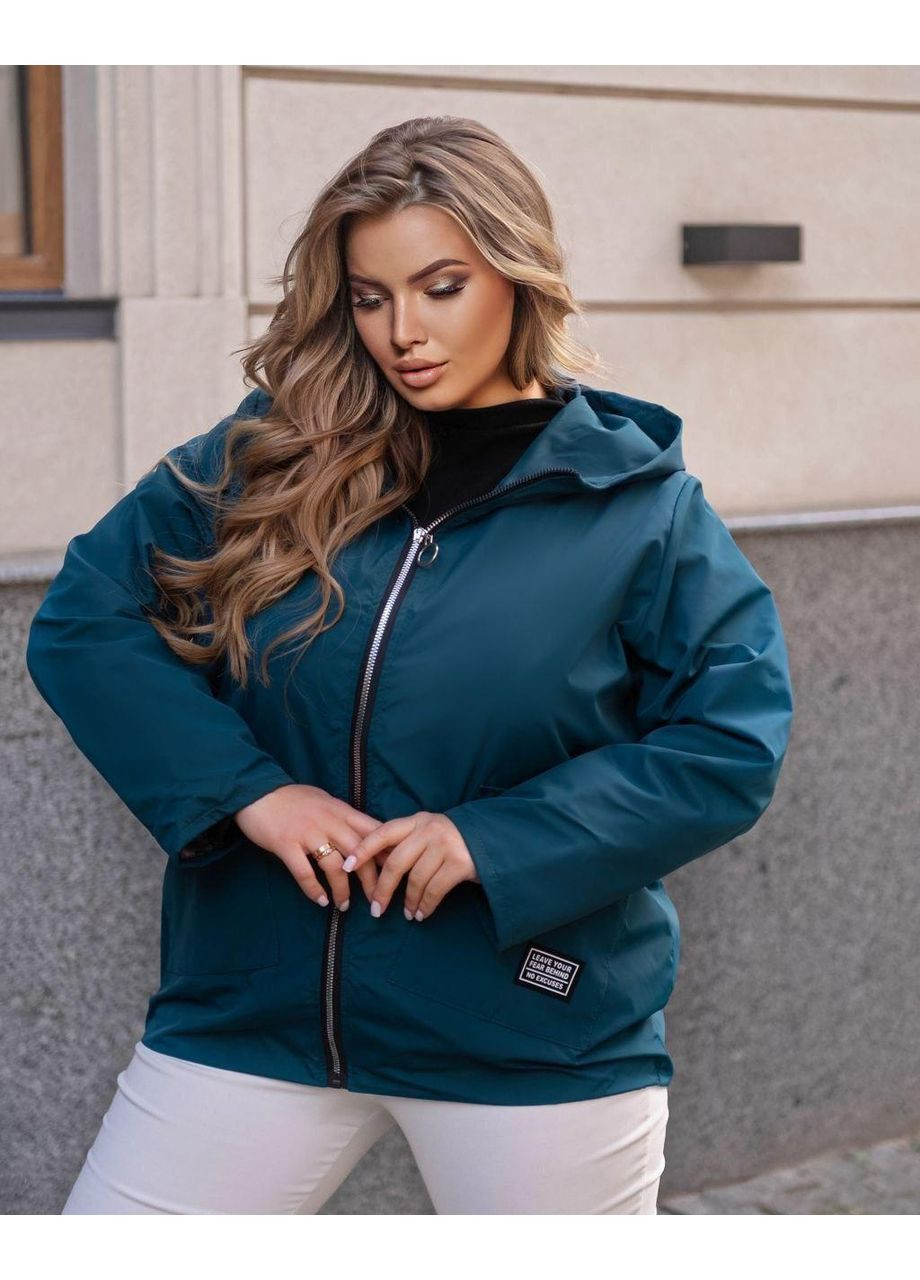 Бутылочная зеленая демисезонная женская демисезонная куртка-ветровка Sofia 115