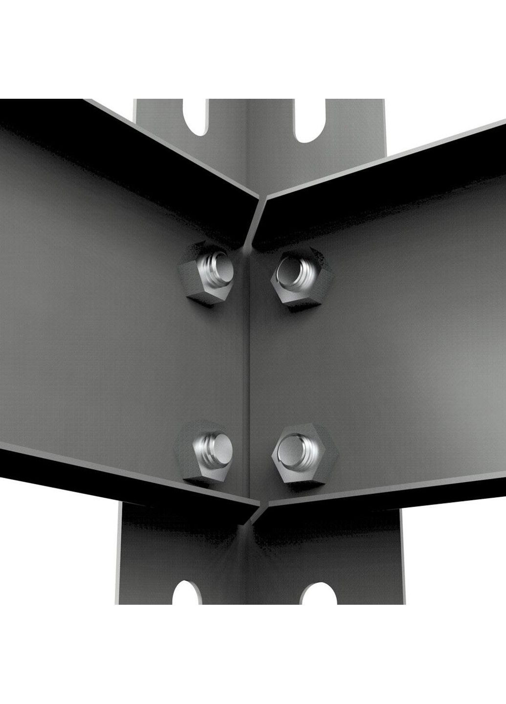 Металлический стеллаж Light Series (размер 1500х450x300мм) 4 полки ДСП до 100кг Черный Emby (331640052)