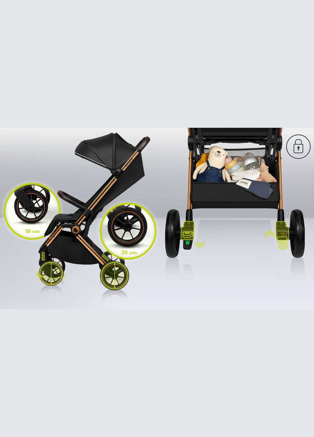 Прогулочная коляска Cloe Black Onyx, черная () Lionelo LO-CLOE BLACK ONYX (336330293)