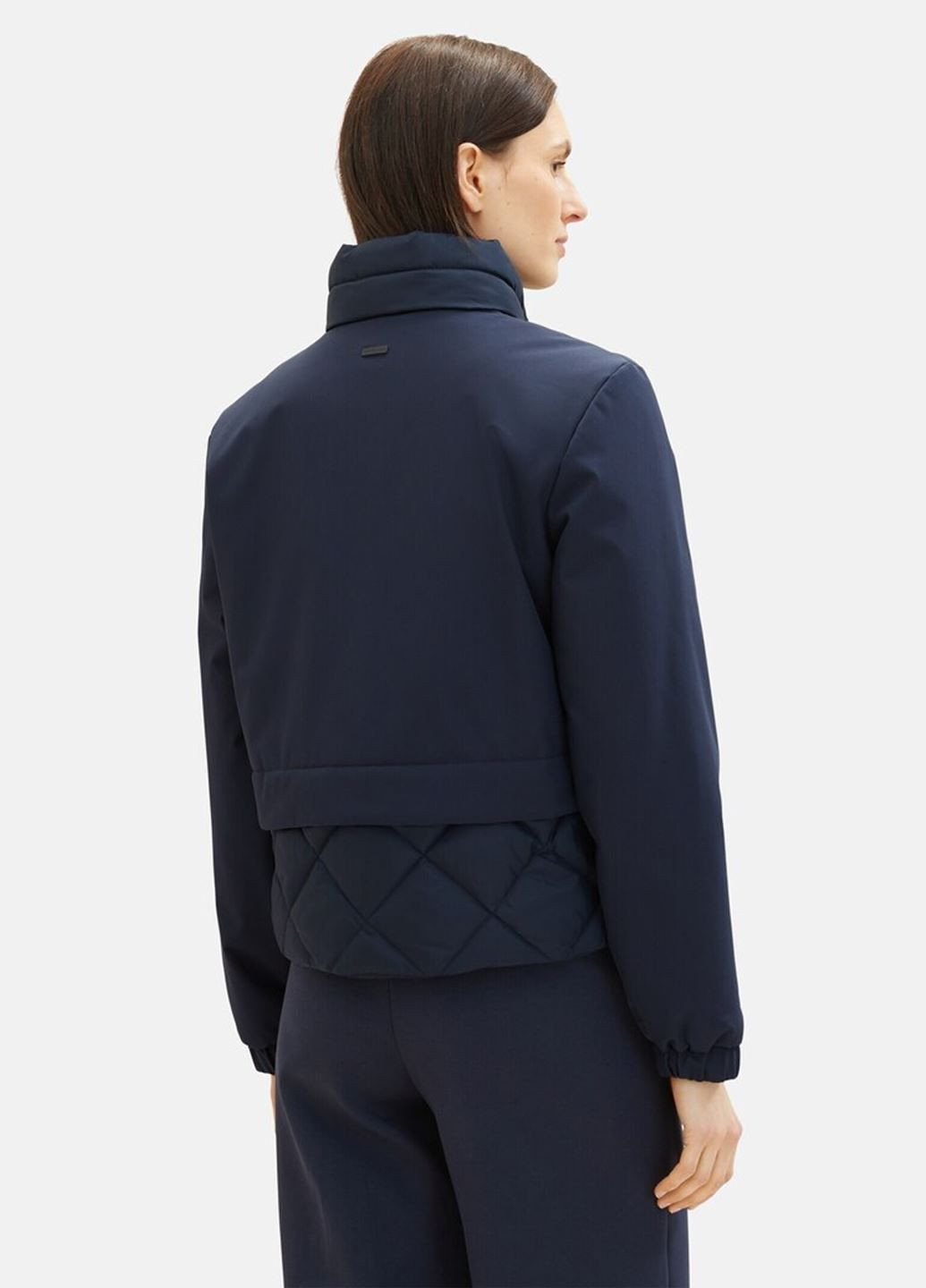 Темно-синяя демисезонная женская темно-синяя стеганная куртка Tom Tailor