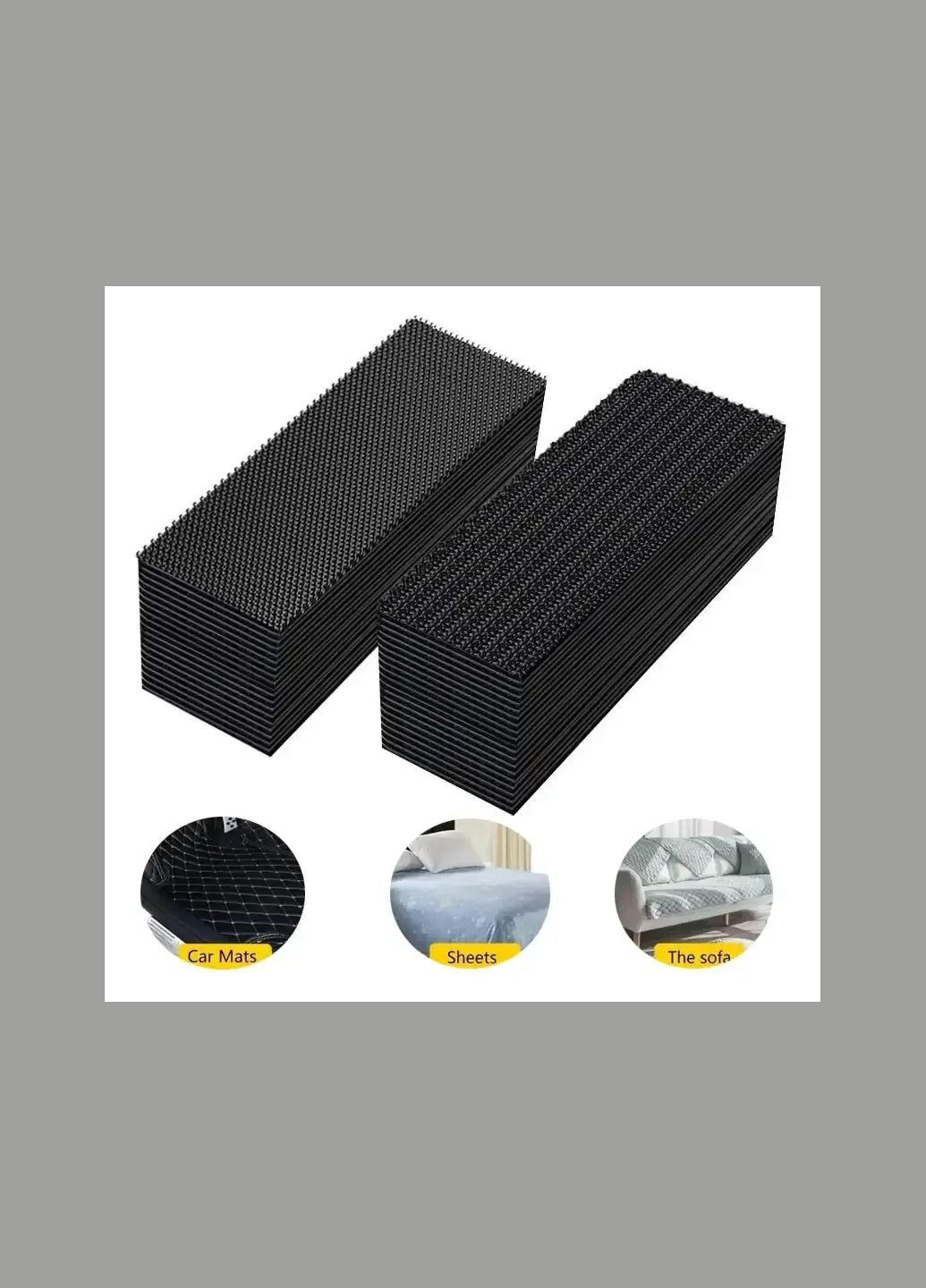 Липучки двосторонні прямокутні на клейкій основі 1.6×7 см Чорні No Brand (345701651)