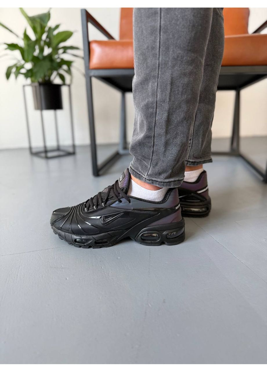 Черные демисезонные кроссовки мужские nike air max x skepta black reflective найк аир макс No Brand