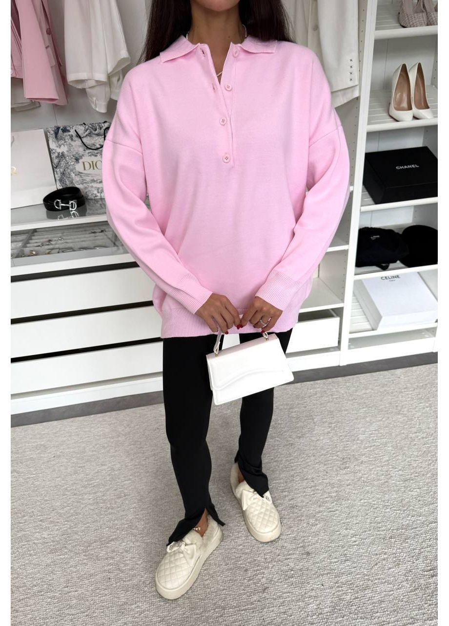 Розовый женский свитер-туника турция Osoblyva