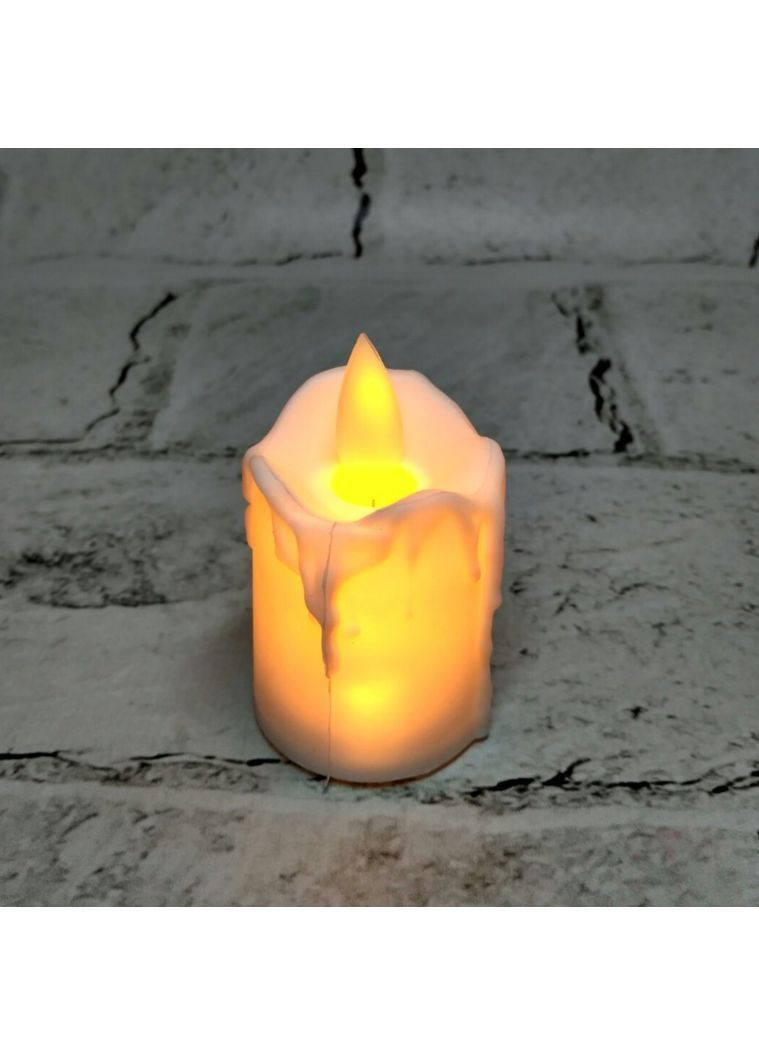 Свічка LED електронна з ефектом полум'я 5х3,7 см Біла No Brand (364688272)