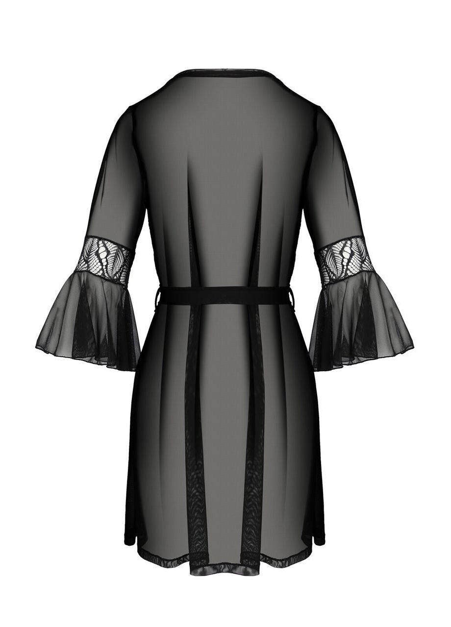 Пеньюар LEAFA PEIGNOIR чорний L/XL Passion (303878700)