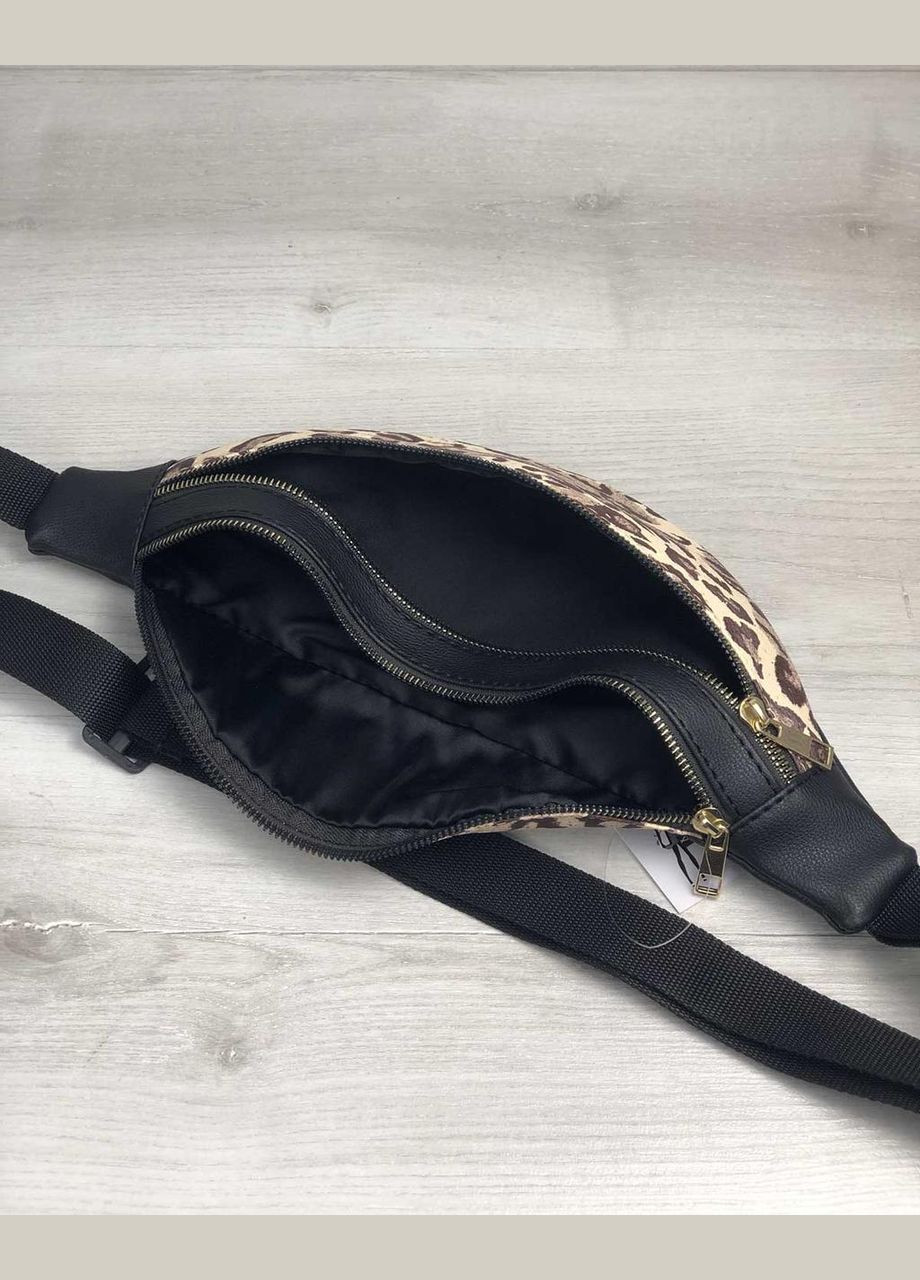 Жіноча сумка-бананка леопард із чорним Guris (354721752)