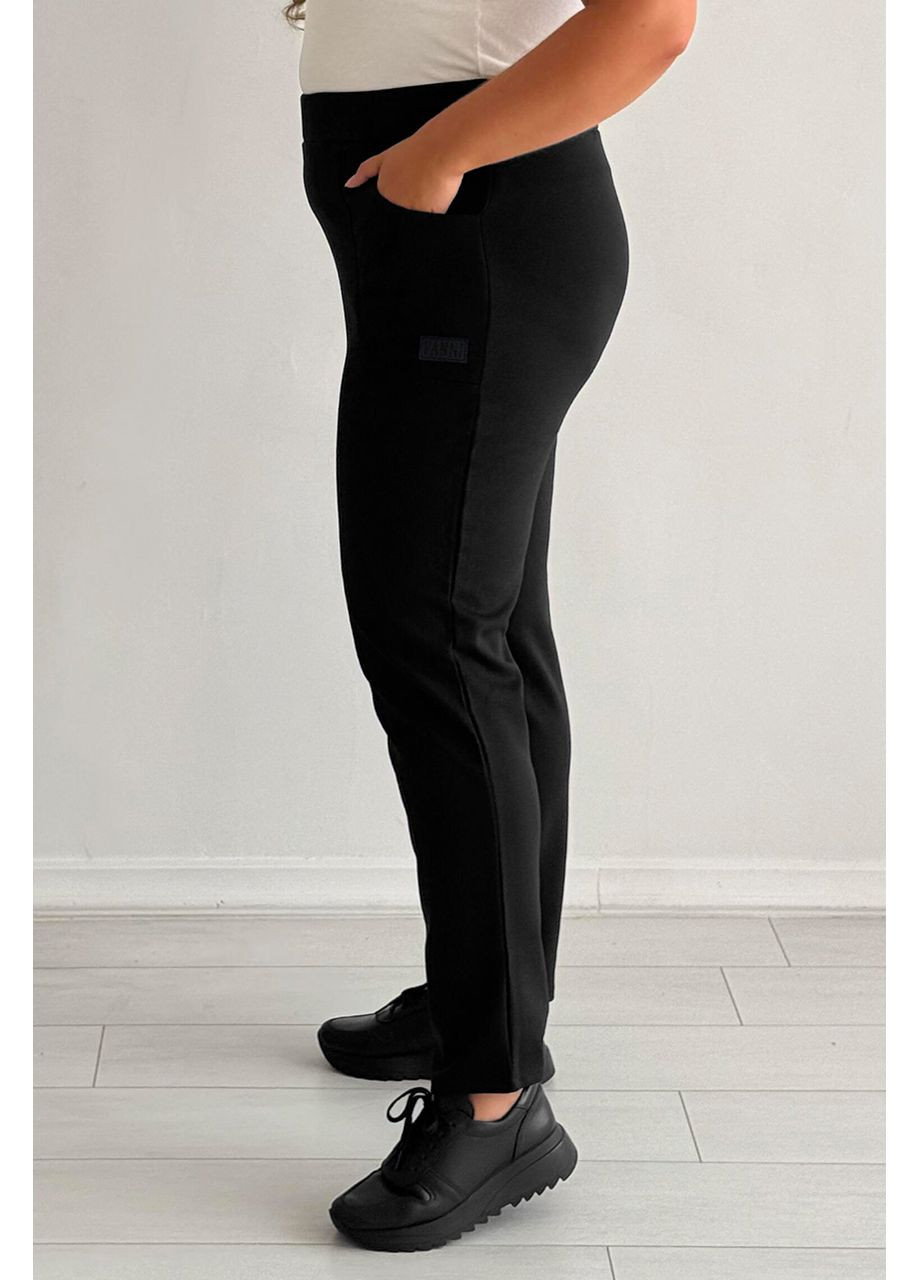 Брюки батал трикотажные с карманами без застежек No Brand 1269-1 (356885921)