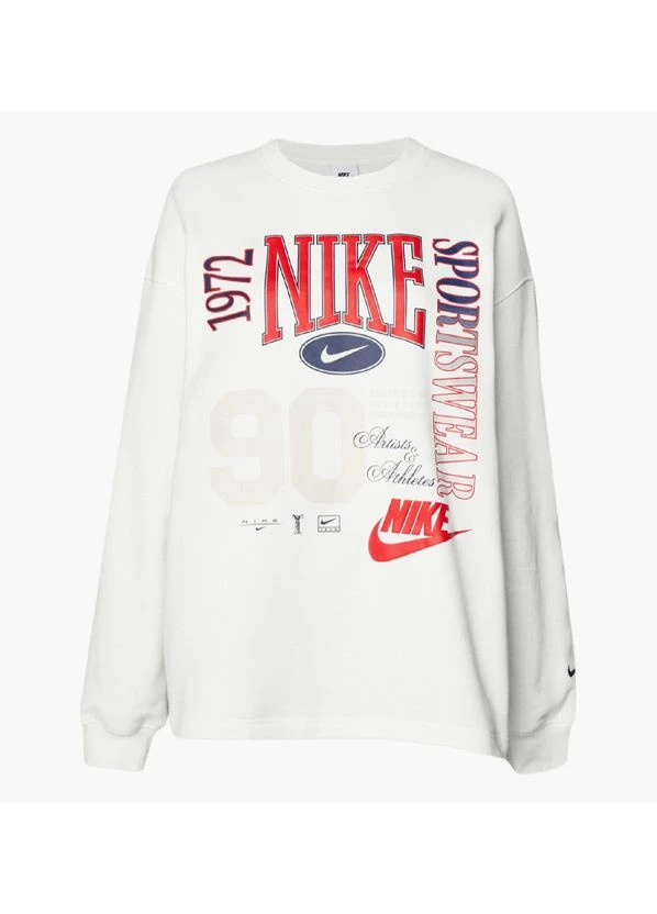 Білий світшот womens oversized crew-neck french terry white hf9491-133 Nike (400198166)