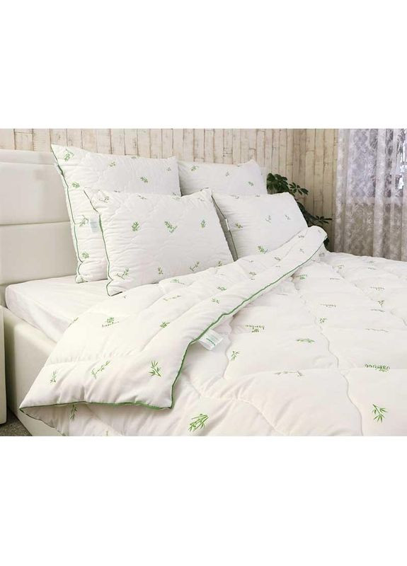 Набор одеяло с подушками - Bamboo Style всесезонное белое двуспальное 172x205+2 шт-50x70 см 350 г/м2 Руно (307413755)