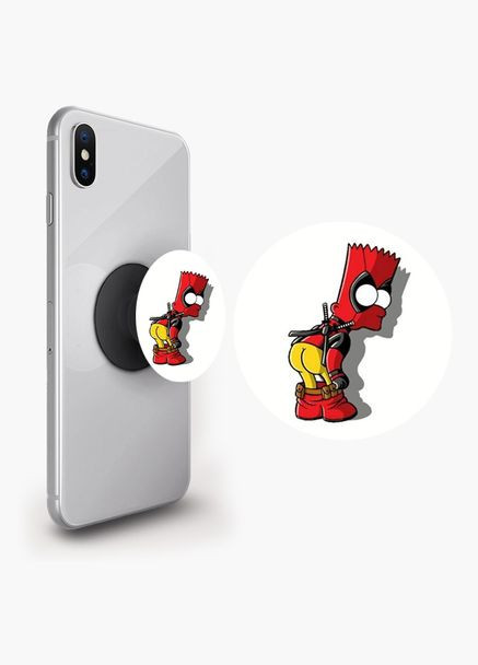 Попсокет тримач для смартфона (Popsockets) Мультик Чорний No Brand (302083866)