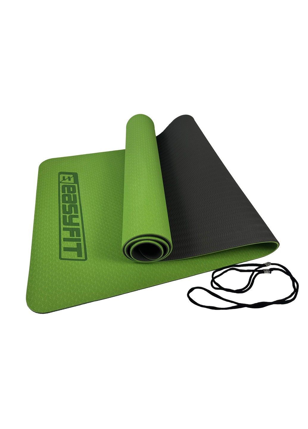 Коврик для йоги и фитнеса TPE+TC 6мм EF-1924-GNBK Green-black EasyFit (295548000)
