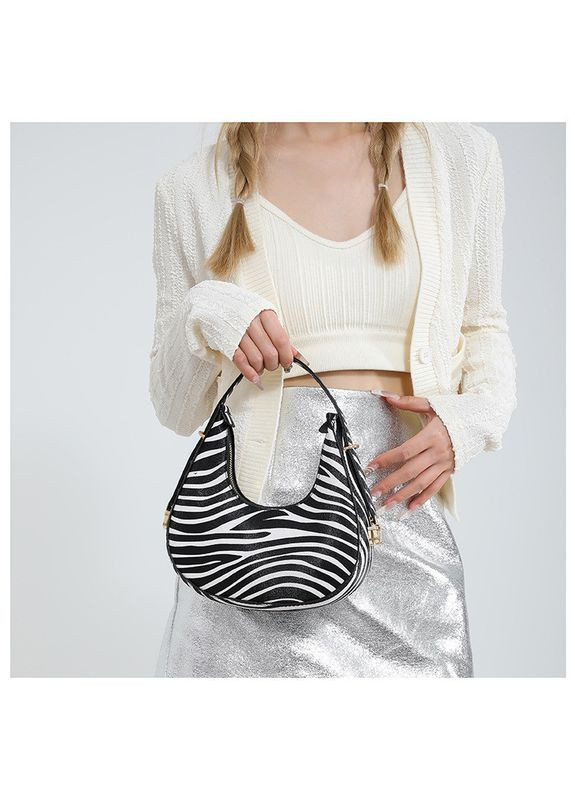 Женская сумка багет 9243 через плечо далматинец зебра леопардовая No Brand (366871863)