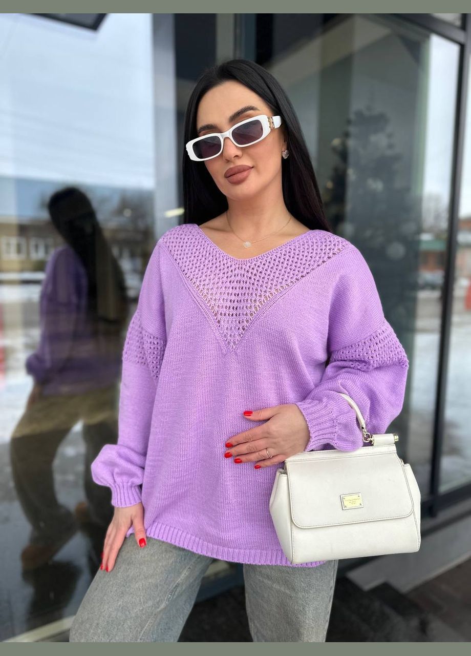Фиолетовый женский свитер цвет сирень р.48/58 454044 New Trend