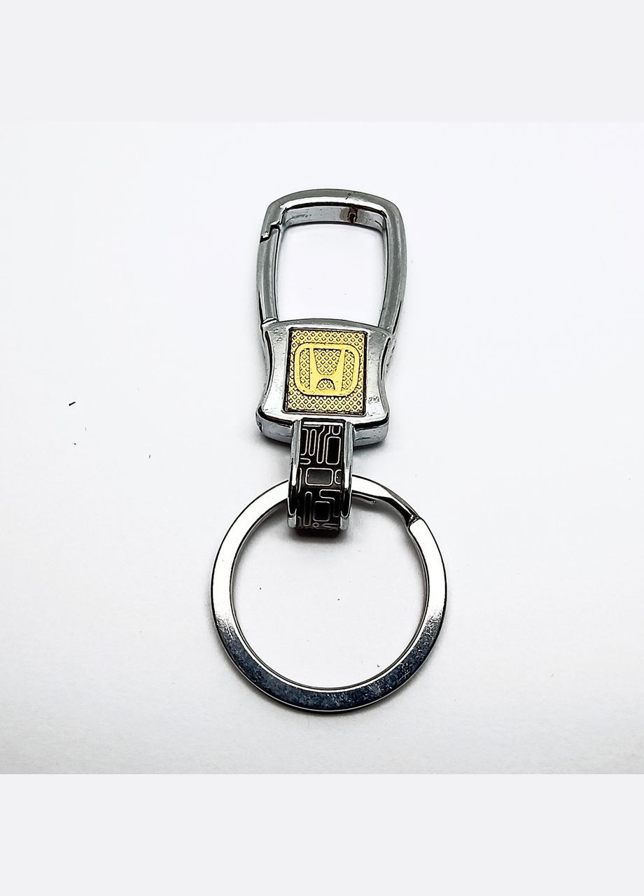 Брелок автомобильный HONDA Кольцо карабин Хонда для сумки ключей Полистый золотистый 5.3 см x 2.2 см Finding (341384312)