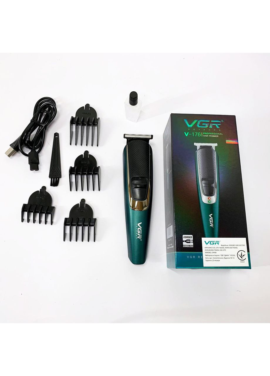 Тример для бороди та волосся V-176 від USB, Професійний триммер для стрижки VGR (366238896)