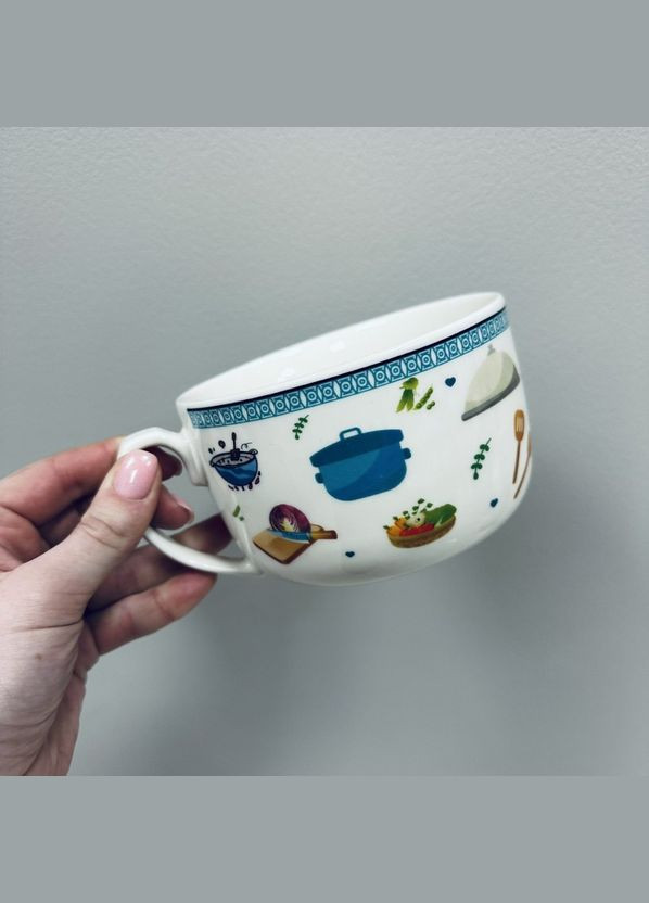 Чашка фарфоровая "Кухня" 650 мл 12,6*8,3 см XXL 3185 декор S&T (317270146)