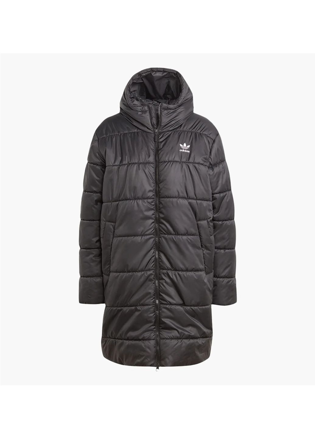 Черная женская парка adicolor long jacket black ii8456 adidas