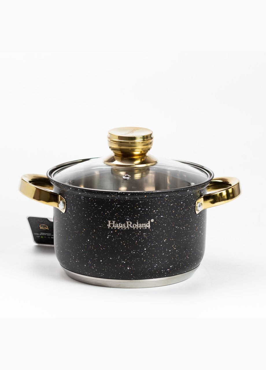 Набір каструль Haus Roland з нержавіючої сталі 6,1/3,9/2,8/2,1 л, чорний граніт Yiwu (322503834)
