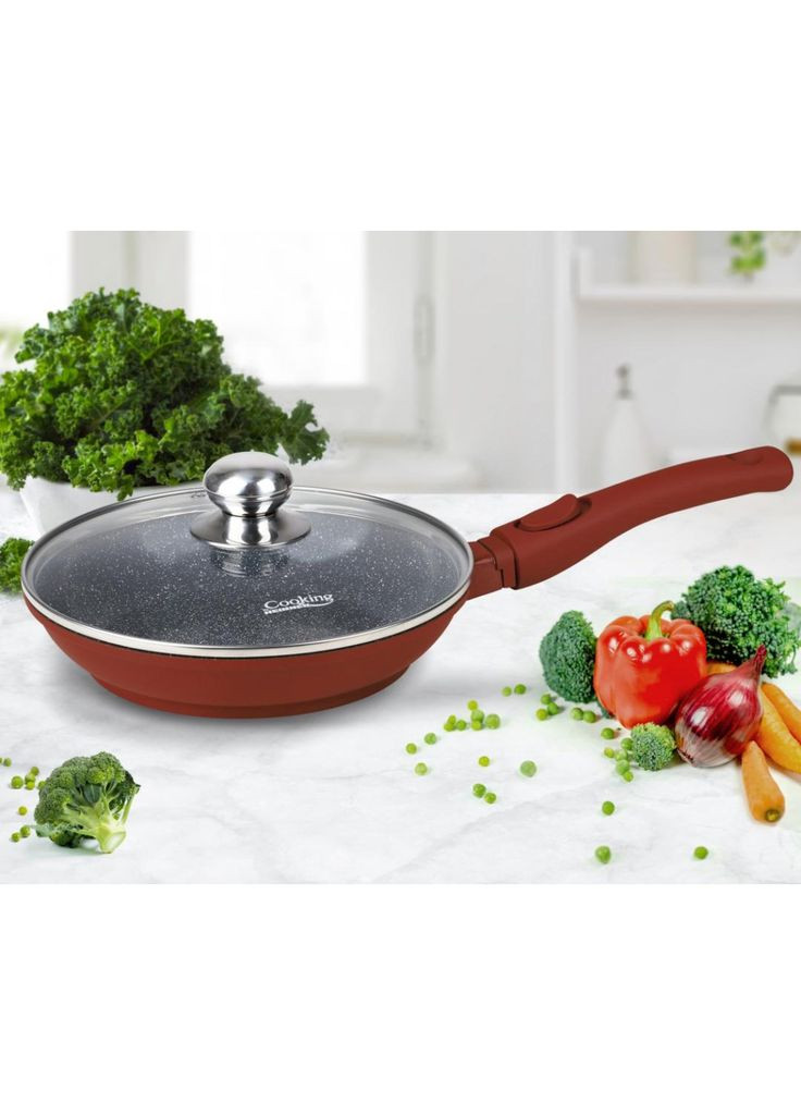 Сковорода з кришкою Calabria 24 см Red (HR-JLG-24T) HEINNER (328005239)