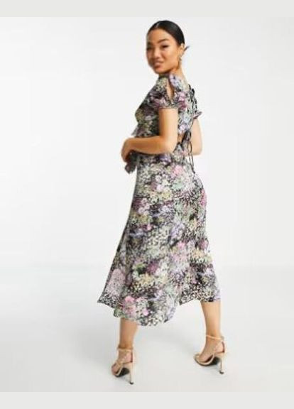 Комбинированное кэжуал платье Topshop с цветочным принтом