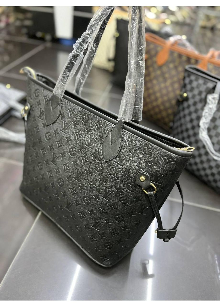 Сумка шопер велика жіноча чорна (s417) No Brand (366558237)