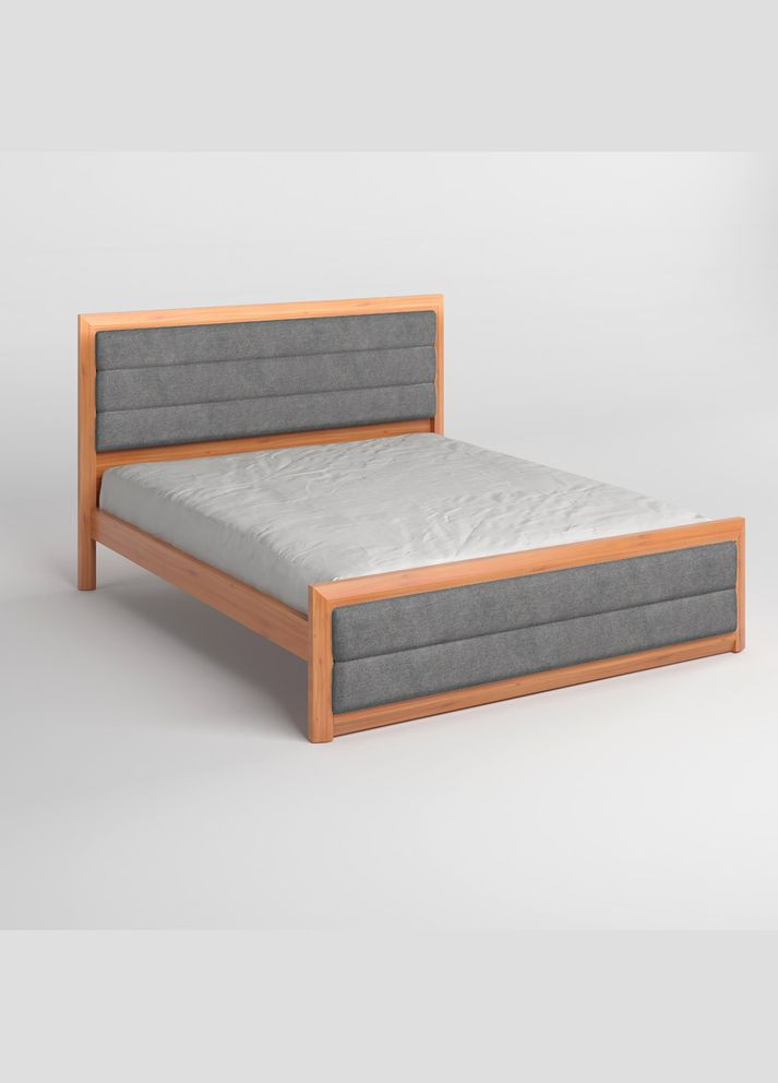 Односпальная деревянная кровать Барселона Б5/Аляска 93 (Серый) 90х190 см (MBG-14318) Mebigrand (366086420)