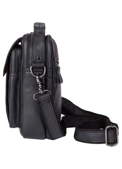 Шкіряна сумка крос боді чоловіча месенджер через плече чорна 14816 Vintage (329198826)