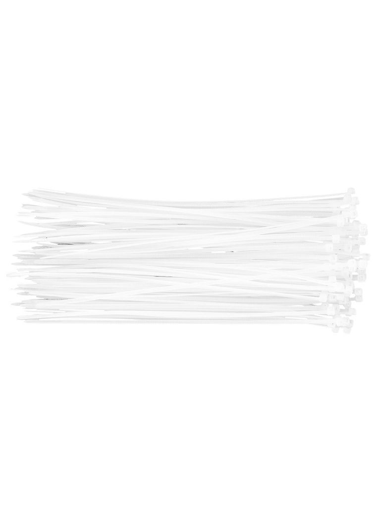 Стяжки (200х0.9х2.5 мм, 100 шт) белый пластик (25347) Top Tools (327874513)