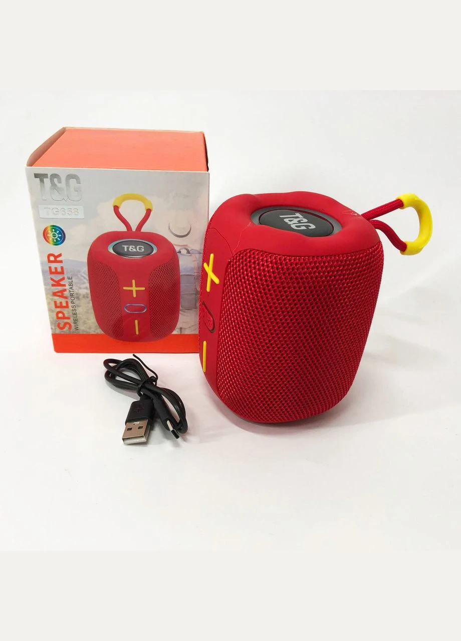 Портативна Bluetooth колонка TG658 8W з RGB підсвічуванням, колонка для вечірки. Колір: червоний No Brand (389156566)