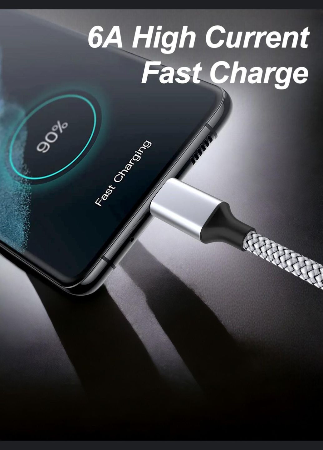 Кабель шнур провід шнурок для зарядки телефону смартфона GDragon Tech Usb Type-C 2м 120W 6A No Brand (316155303)