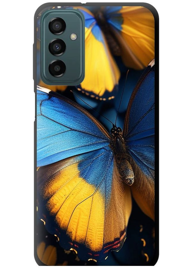 TPU черный чехол 'Желто-голубые бабочки' для Endorphone Samsung Galaxy M23 M236B (285700742)