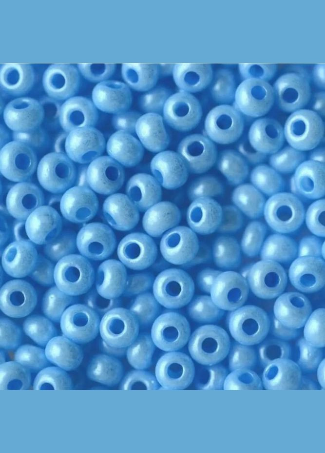 Бісер чеський Перлиновий 274 / 16936 калібр 10/0 Блакитний темний Упаковка 5 грам Preciosa (316918018)