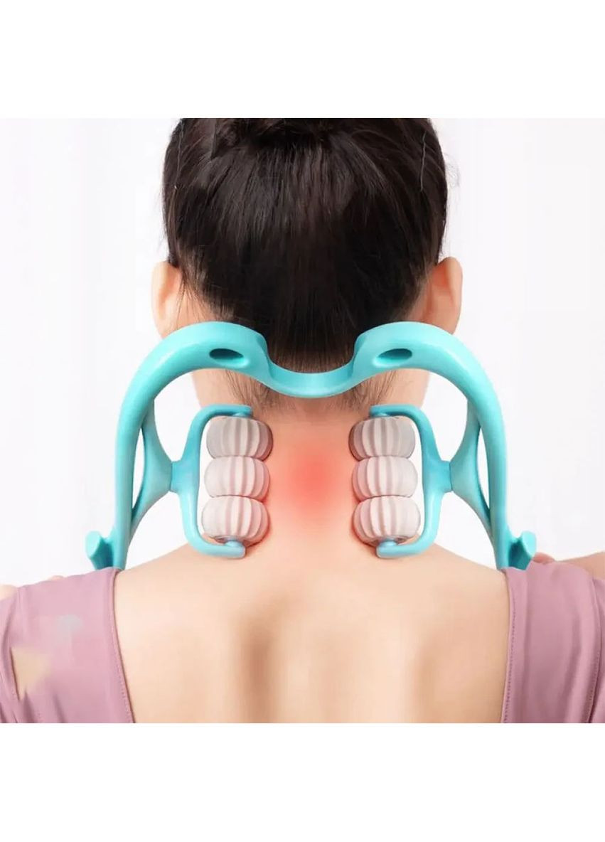 Ручний масажер для шиї і тіла Neck Stretcher з рельєфними роликами, що обертаються 360 Good Idea (306557442)