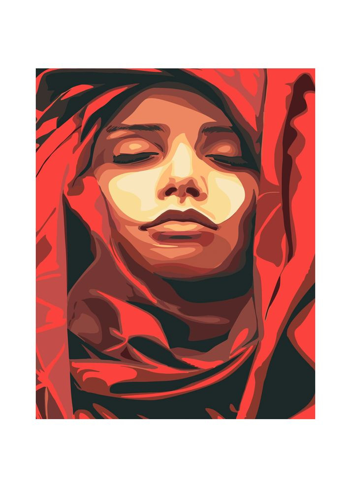 Картина по номерам Девушка в красном см раскраска для творчества хобби Strateg (369760272)