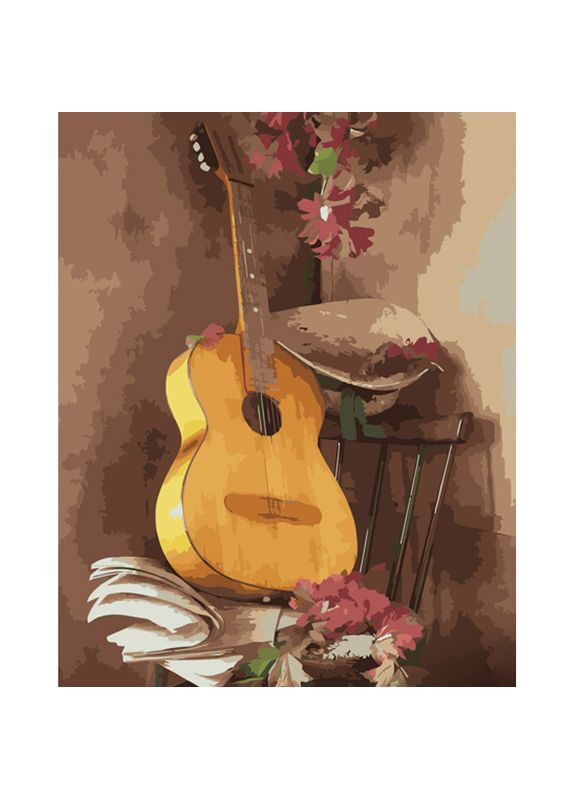 Картина по номерам "Изысканная гитара" см – живопись для взрослых, творчество и релаксация. Strateg (369758861)