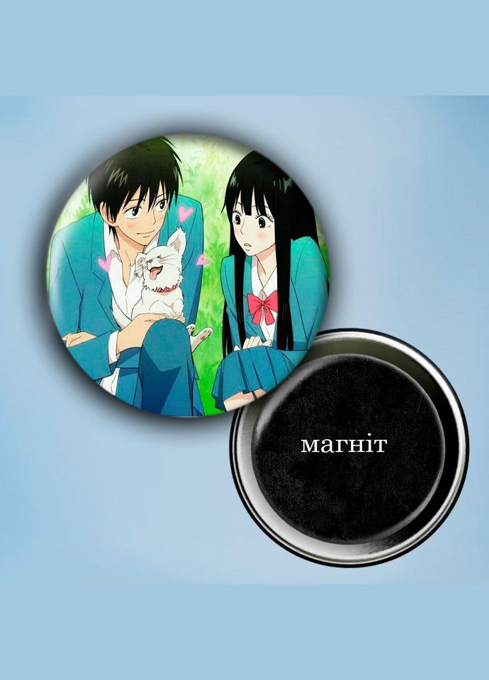 Фотомагніт (магніт на холодильник) Аніме Дотягнутися до тебе #0003 56 мм чорний No Brand (309154074)