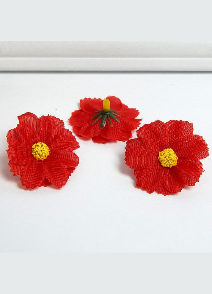 Штучна квітка Космея (головка), текстиль, 3,5 см, червона No Brand (340484744)