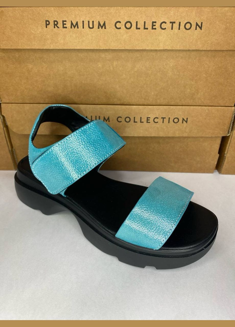 Голубые босоножки Benito без застежки