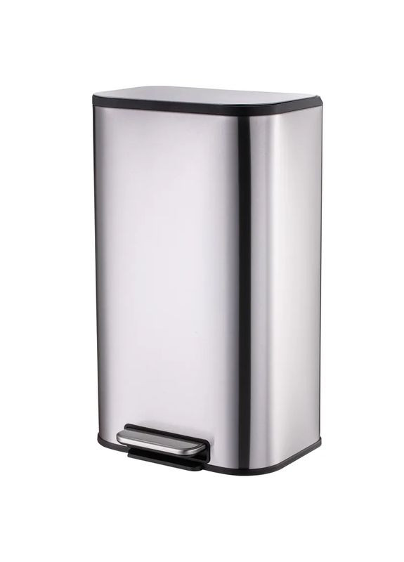 Відро для сміття з плавним закриттям прямокутне Cubic-TC0112 SS Color 12л колір нержавійка (MI7089) Mixxus (338426213)
