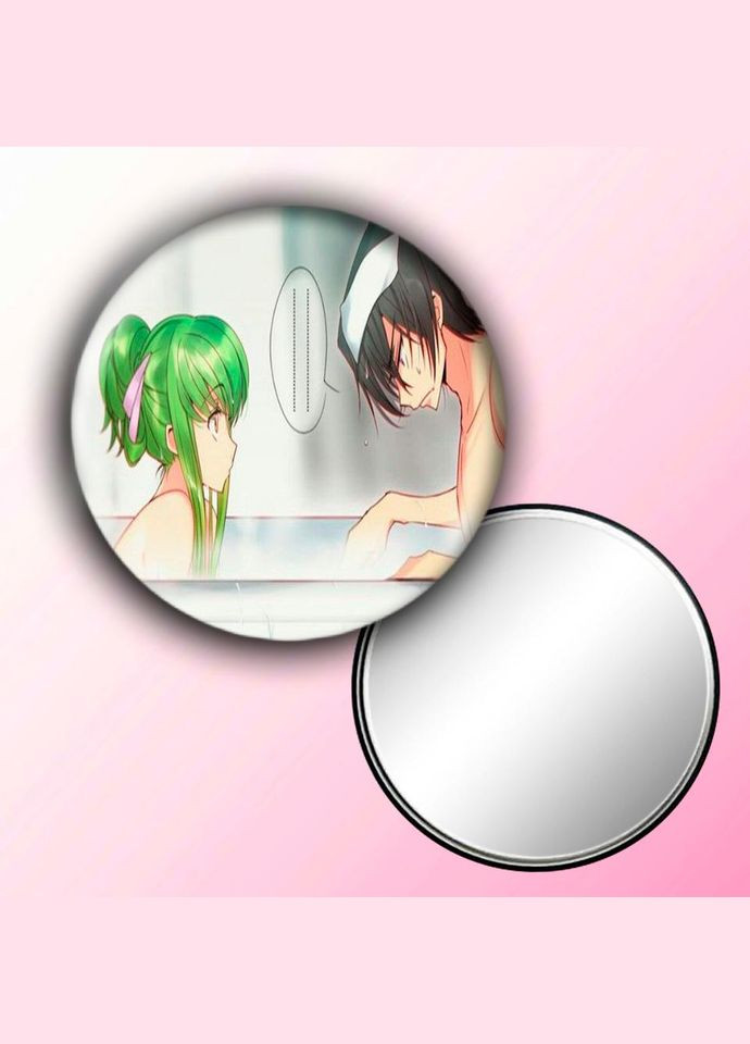 Зеркальце косметическое карманное Аниме Код Гиас #0008 с рисунком круглый 56 мм No Brand (309153243)