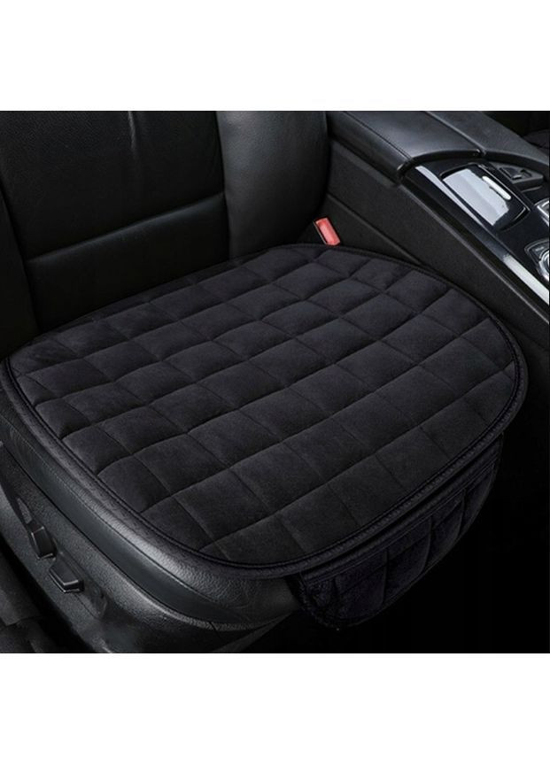 Автомобільна накидка на переднє сидіння 50×50 см велюрова чорна з гачками універсальна захисна No Brand (364859647)