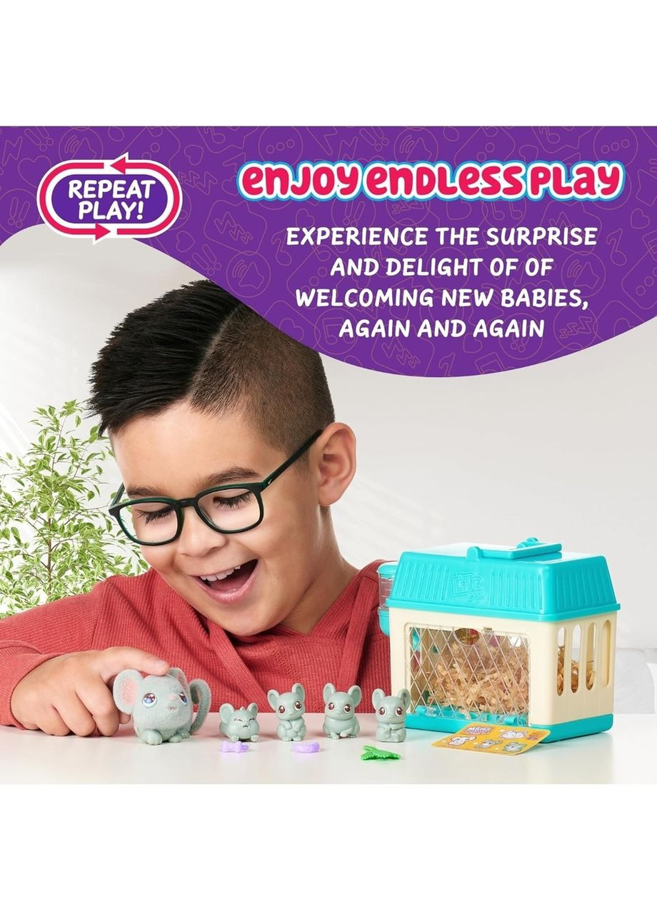 Ігровий набір Мама-сюрприз Миша в будиночку-клітці з мишенятами Little Live Pets (373039177)