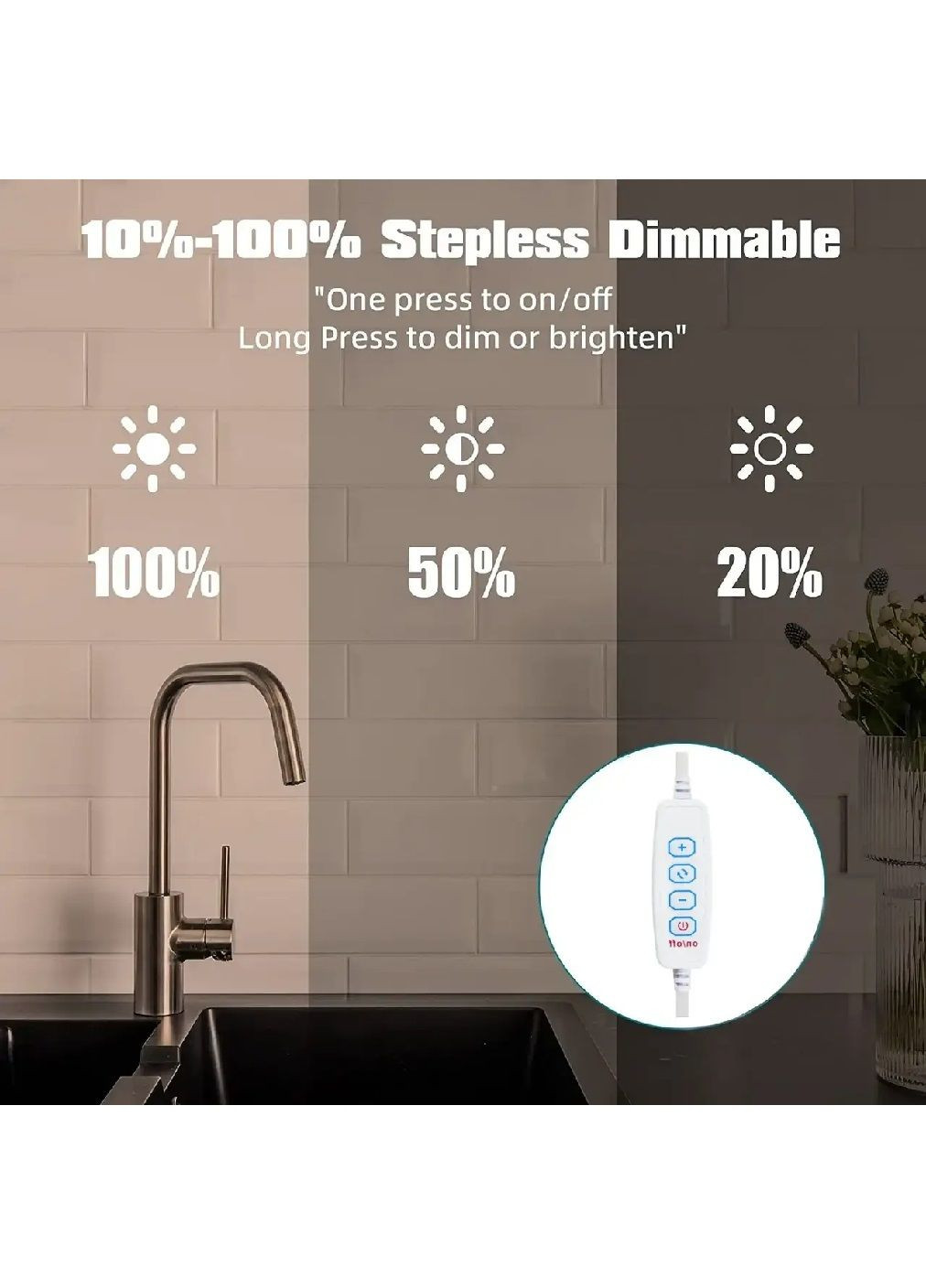 Светильник лампа ночник освещение светодиодное для кухни шкафов полок с регулировкой яркости 37.7х2х1.7 см (477663-Prob) Unbranded (298890429)