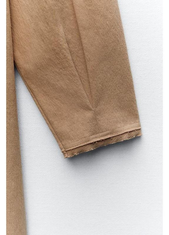 Бежева сукня-жакет твілова на ґудзиках плаття-піджак на високий зріст Zara