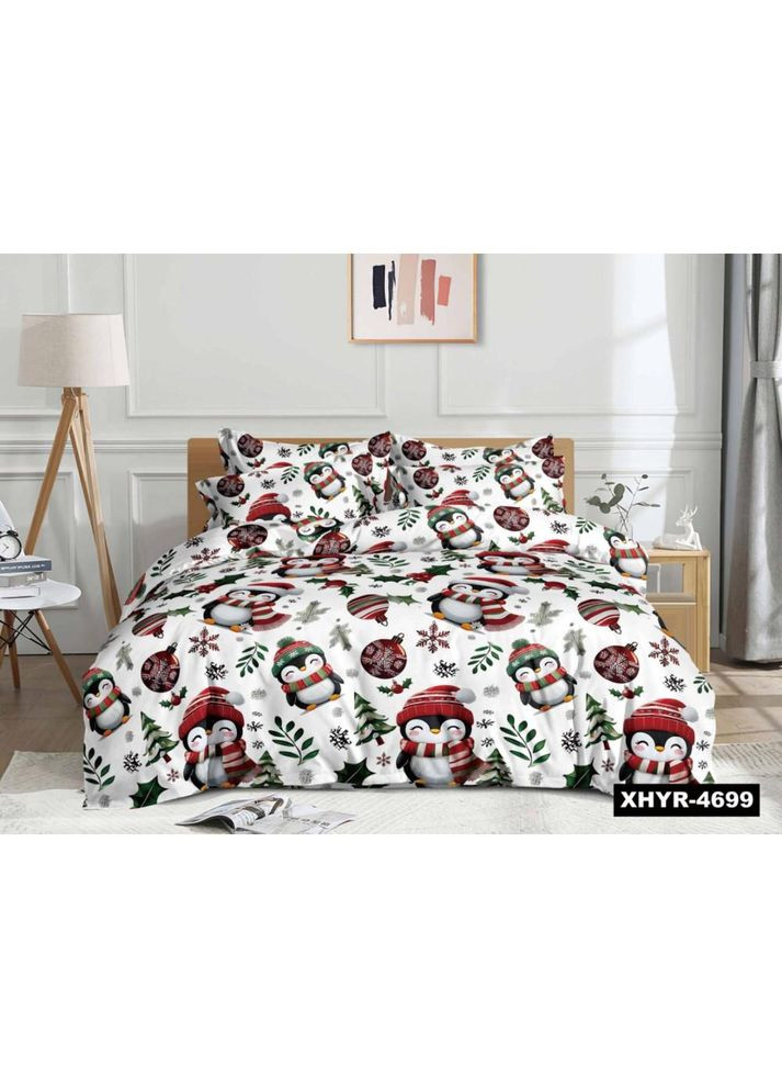 Постельное белье Евро Пакистанская байка 200 x 220 см 4704 Белое 50 х 70 см No Brand (364484982)