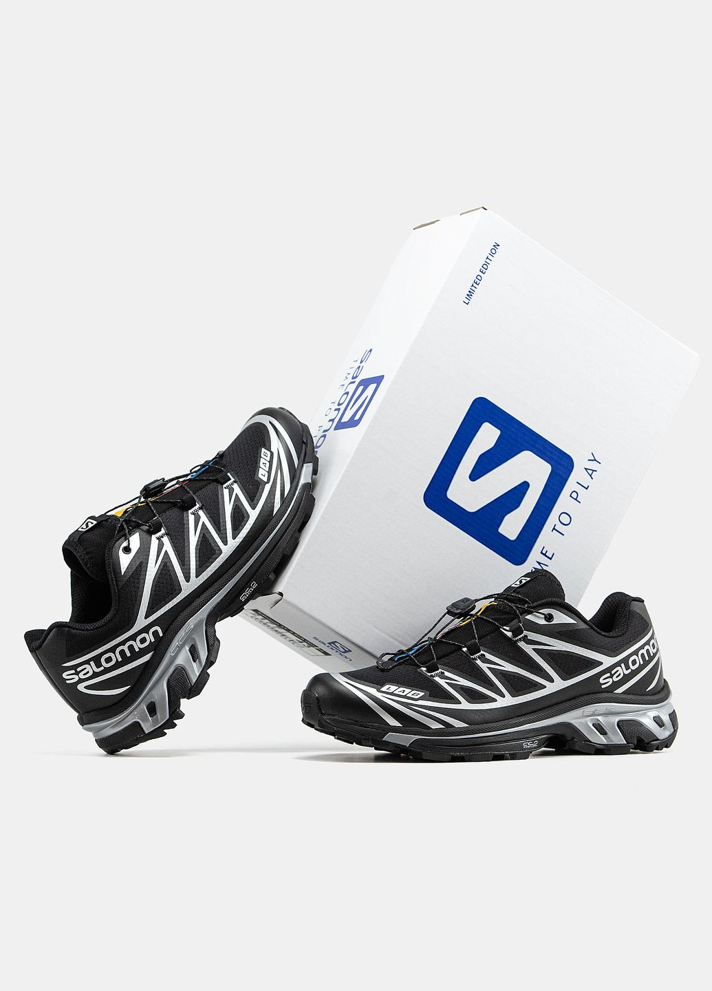 Чорні Осінні кросівки чоловічі salomon xt- 6 lab black silver | саломон хт-6 чорні No Brand