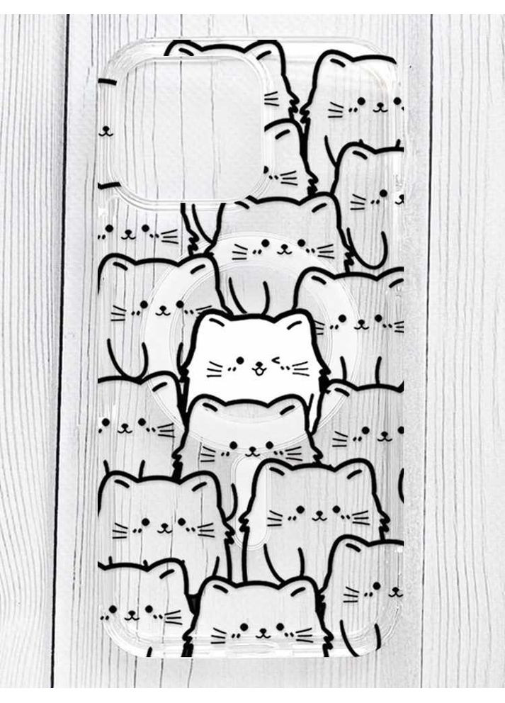 Магнітний чохол на iPhone 16 Pro Max із підтримкою MagSafe Котики (принт 392) Silicone Case (356122509)