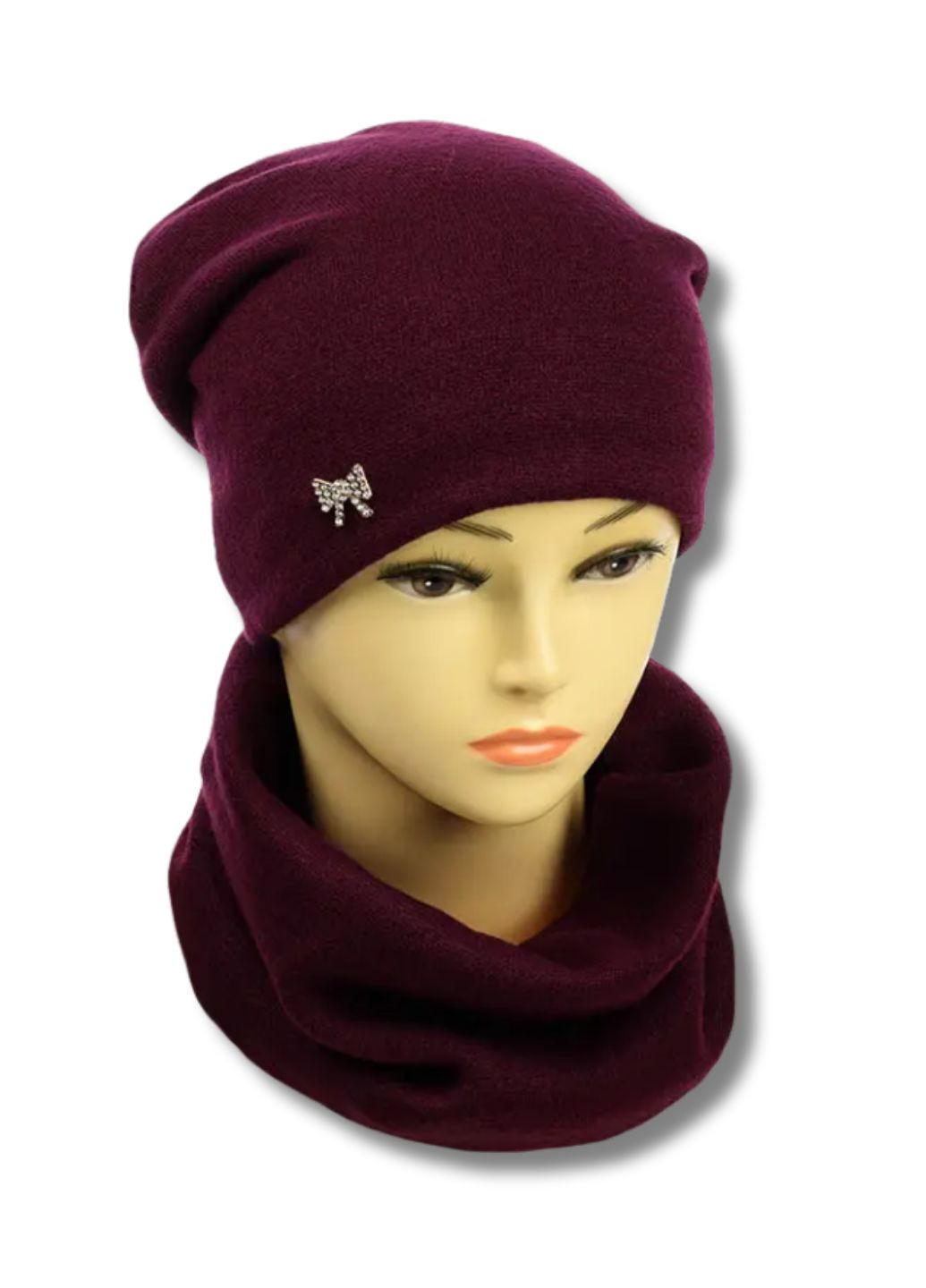 Женский ангоровый комплект шапка + бафф - Sofi No Brand Жіночий зимовий комплект (355245832)